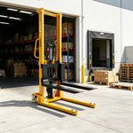 GROVIA Hydraulic Pallet Stacker Reinforced Mast Forks Industrial Wheels for Warehouse Logistics & Shelf Restocking