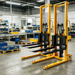 GROVIA Hydraulic Pallet Stacker Reinforced Mast Forks Industrial Wheels for Warehouse Logistics & Shelf Restocking