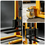 GROVIA Hydraulic Pallet Stacker Reinforced Mast Forks Industrial Wheels for Warehouse Logistics & Shelf Restocking