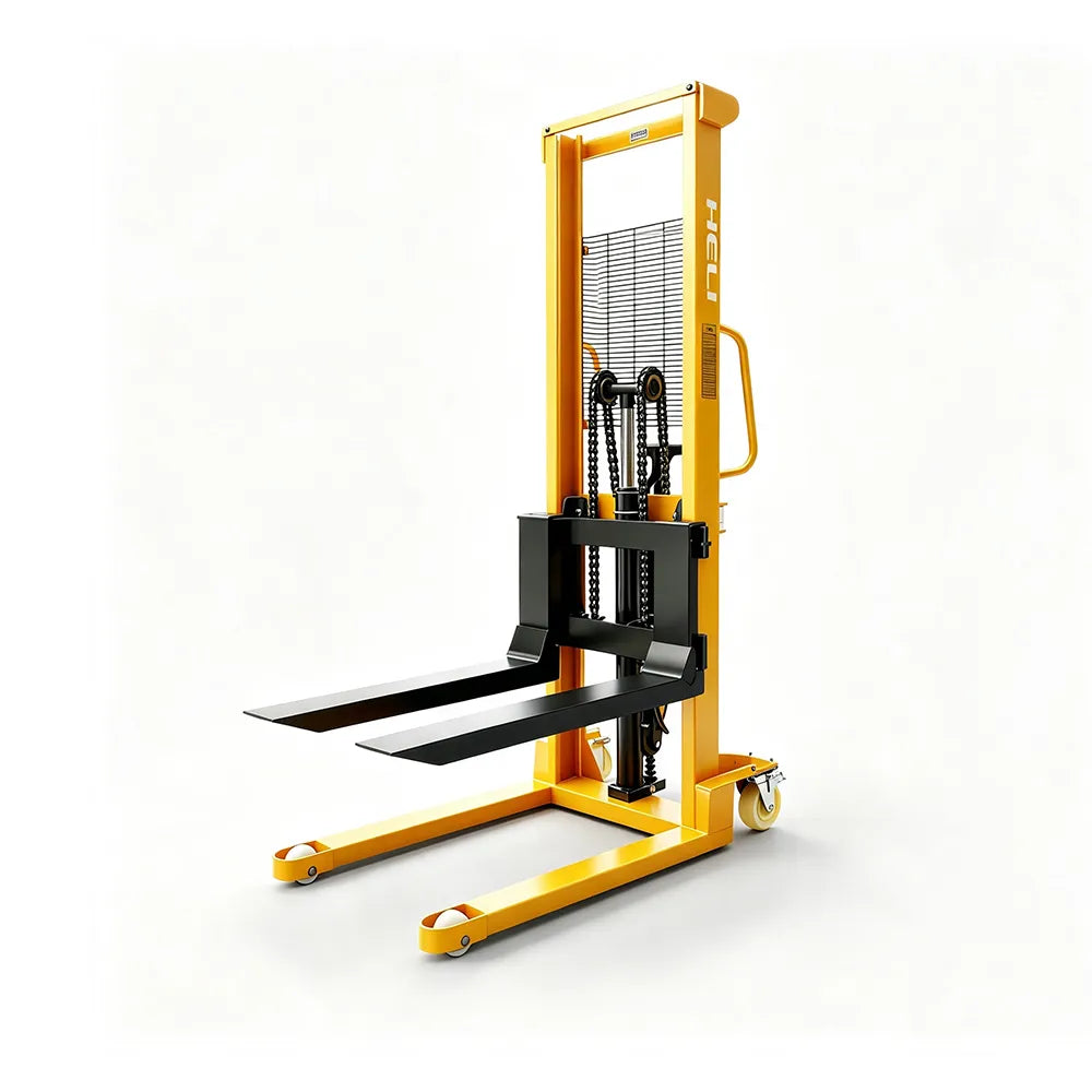 GROVIA Hydraulic Pallet Stacker Reinforced Mast Forks Industrial Wheels for Warehouse Logistics & Shelf Restocking