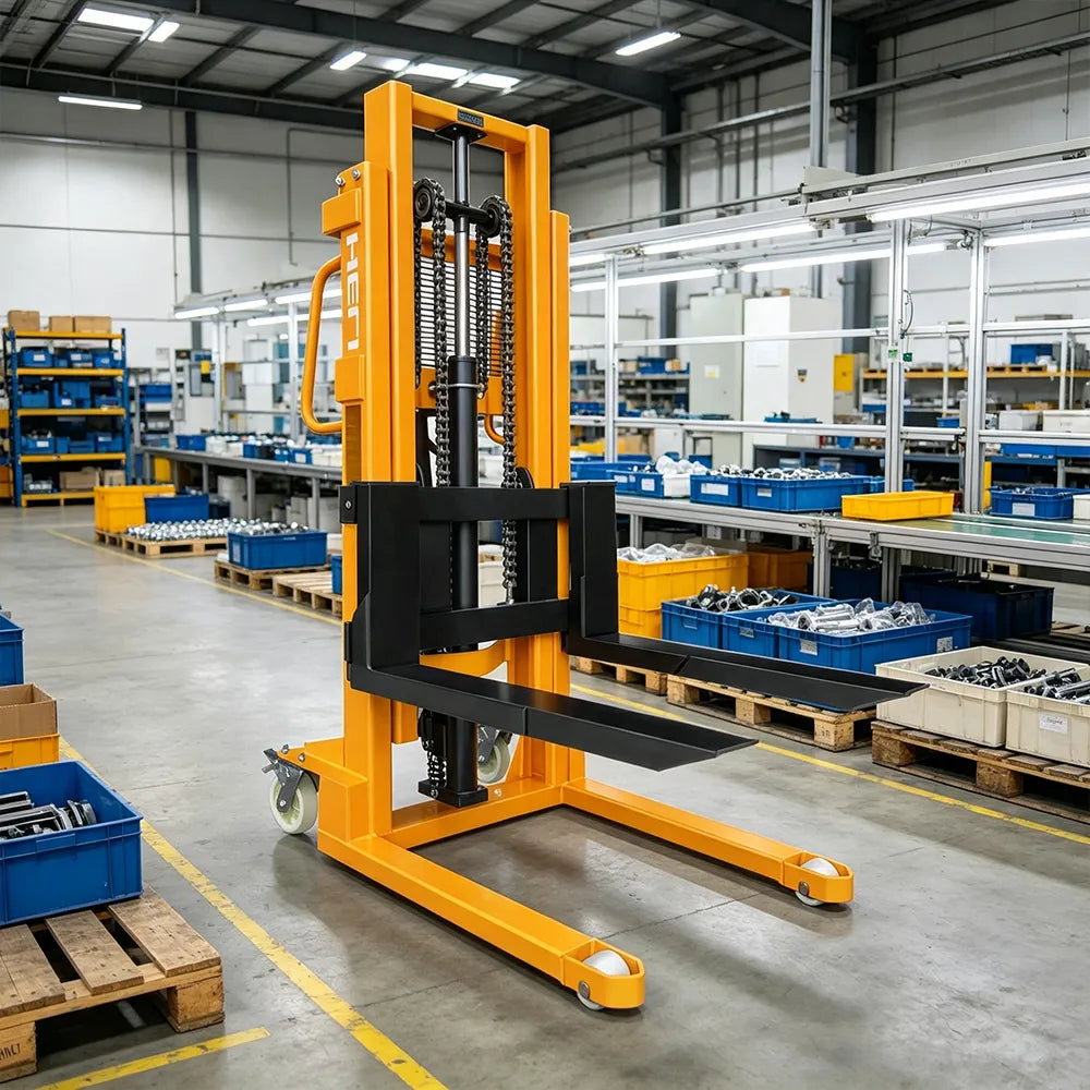 GROVIA Heavy-Duty Manual Pallet Stacker Hydraulic Lift Reinforced Steel Frame for Warehouse Factory Logistics