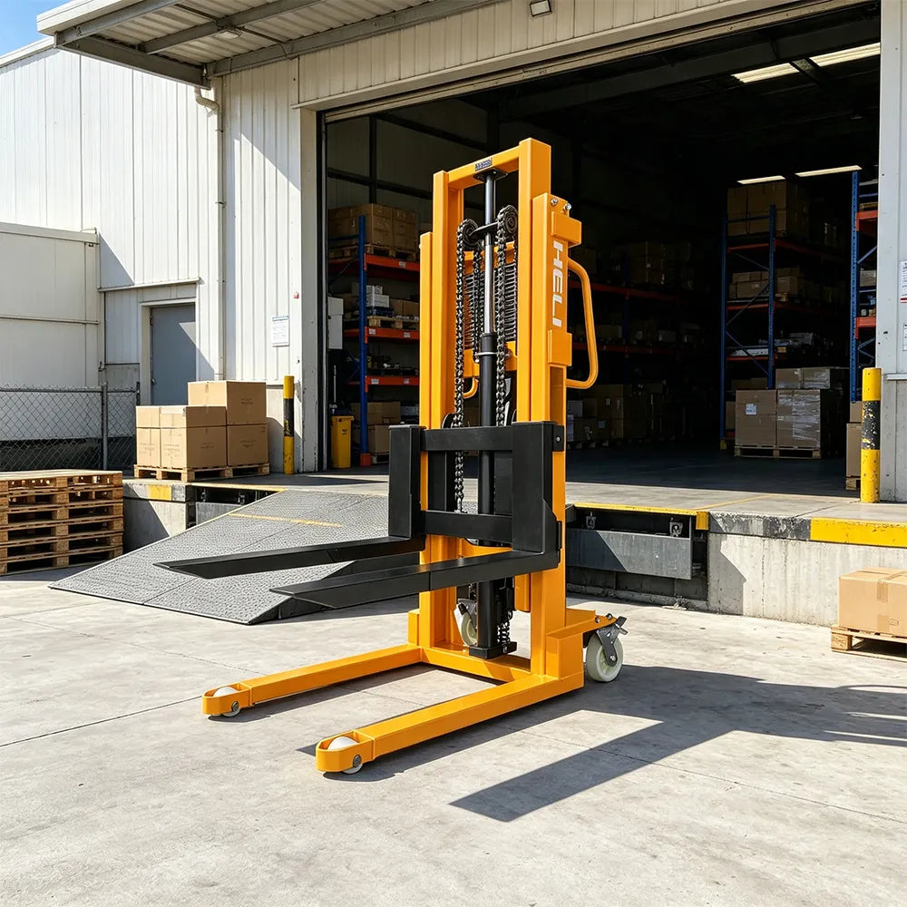 GROVIA Heavy-Duty Manual Pallet Stacker Hydraulic Lift Reinforced Steel Frame for Warehouse Factory Logistics
