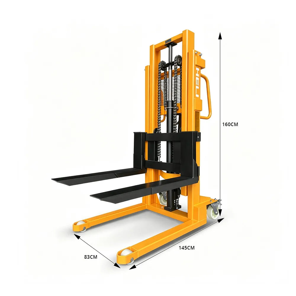GROVIA Heavy-Duty Manual Pallet Stacker Hydraulic Lift Reinforced Steel Frame for Warehouse Factory Logistics