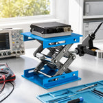 GROVIA Manual Scissor Lift Platform Anodized Aluminum Precision Adjustment Anti-Slip Base for Laboratory & Electronics Repair