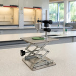 GROVIA Stainless Steel Scissor Lift Platform Precision Height Adjustment 15kg Load for Laboratory & Scientific Research