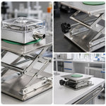 GROVIA Stainless Steel Scissor Lift Platform Precision Height Adjustment 15kg Load for Laboratory & Scientific Research