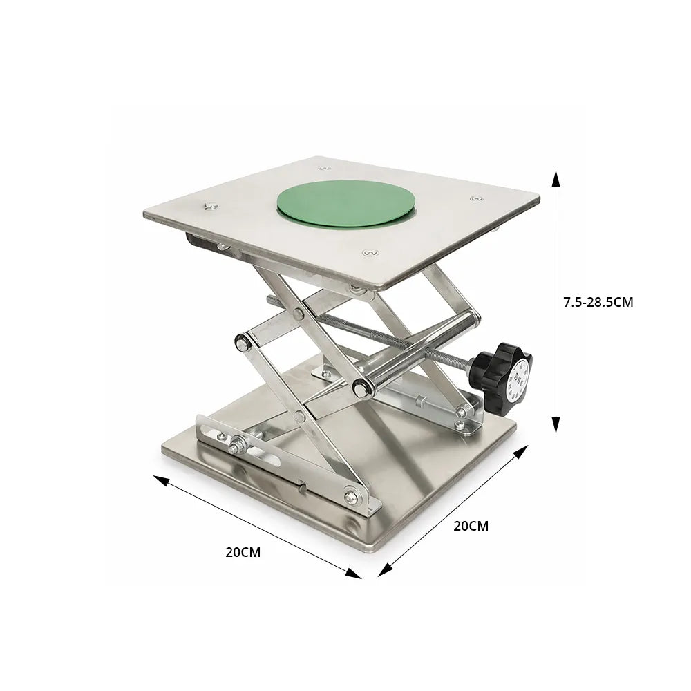GROVIA Stainless Steel Scissor Lift Platform Precision Height Adjustment 15kg Load for Laboratory & Scientific Research