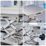 GROVIA Stainless Steel Mini Scissor Lift Platform Precision Height Adjustment 15kg Load for Laboratory & Research