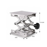 GROVIA Stainless Steel Mini Scissor Lift Platform Precision Height Adjustment 15kg Load for Laboratory & Research