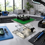 GROVIA Manual Lab Lift Platform Stainless Steel Fine-Tuning Compact Design for Electronics Repair & Instrument Calibration