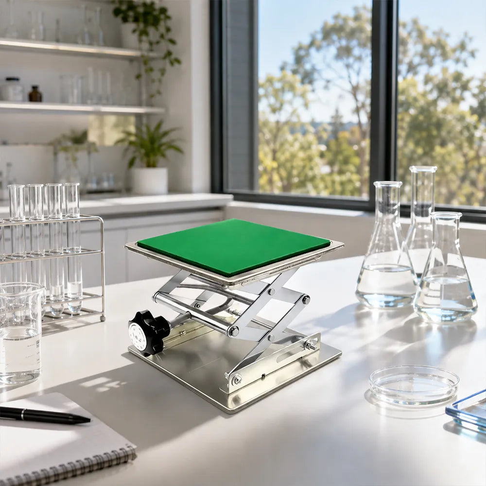 GROVIA Manual Lab Lift Platform Stainless Steel Fine-Tuning Compact Design for Electronics Repair & Instrument Calibration
