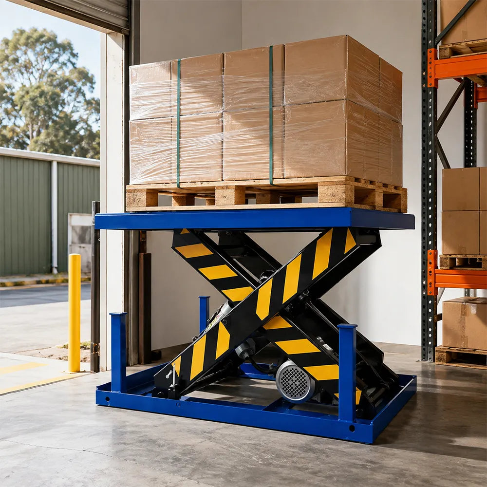 GROVIA Electric Hydraulic Lift Platform Pure Copper Motor Reinforced Steel Frame for Warehouse Factory Material Handling
