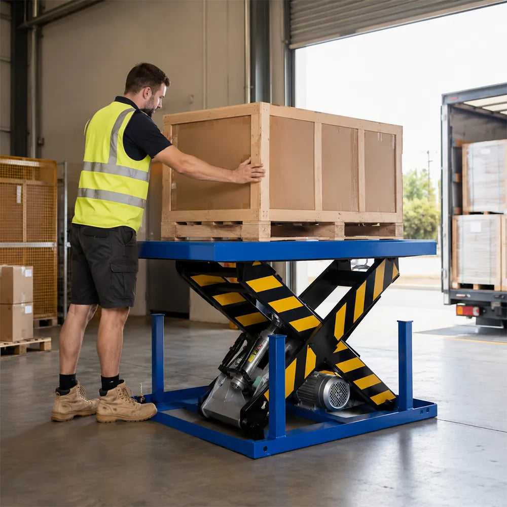 GROVIA Electric Hydraulic Lift Platform Pure Copper Motor Reinforced Steel Frame for Warehouse Factory Material Handling