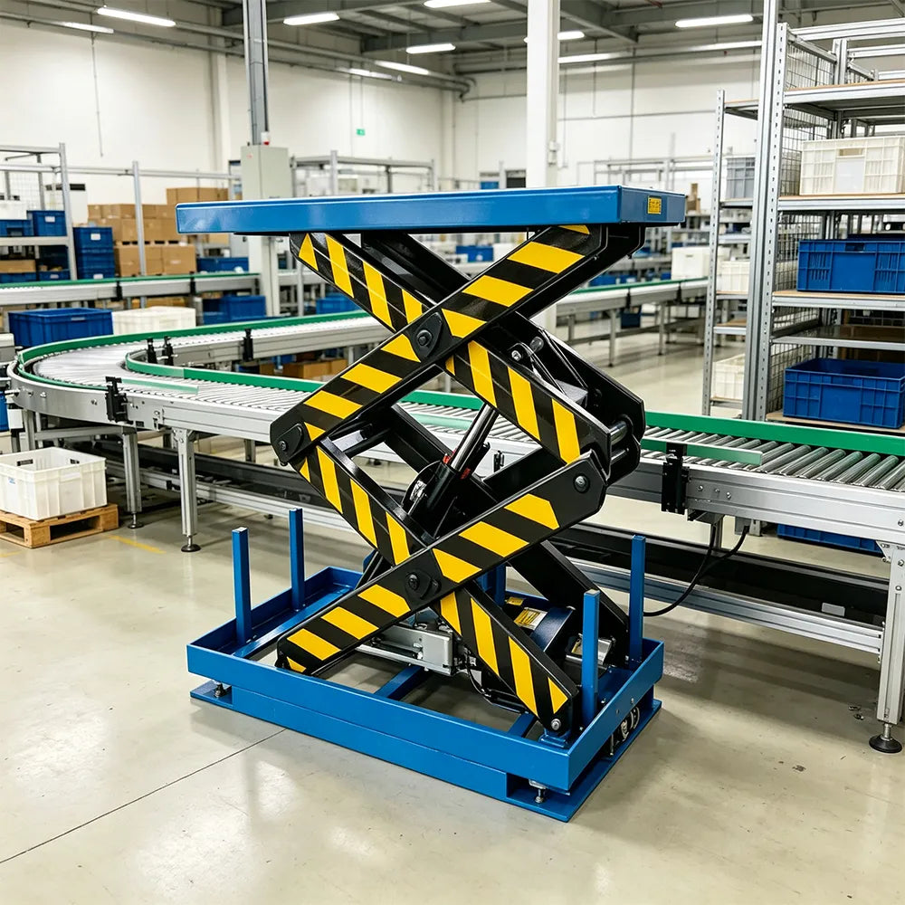 GROVIA Industrial Hydraulic Scissor Lift Platform Pure Copper Motor Heavy-Duty Steel Frame for Factory Warehouse Handling