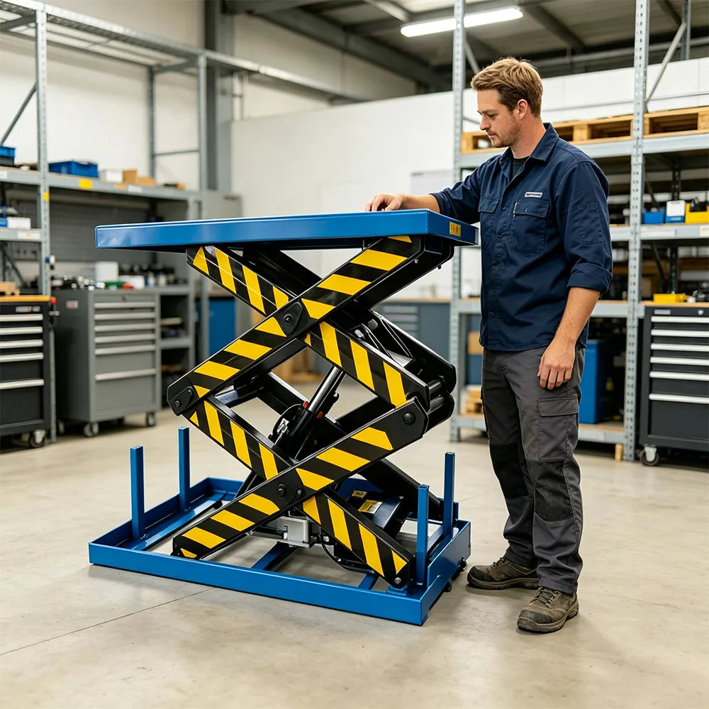 GROVIA Industrial Hydraulic Scissor Lift Platform Pure Copper Motor Heavy-Duty Steel Frame for Factory Warehouse Handling