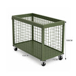GROVIA Mobile Storage Cage Cold-Rolled Steel Flip-Up Lid Swivel Casters for Warehouse Factory Logistics