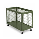 GROVIA Mobile Storage Cage Cold-Rolled Steel Flip-Up Lid Swivel Casters for Warehouse Factory Logistics