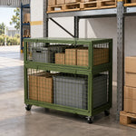 GROVIA Industrial Wire Mesh Storage Cage Large Capacity Reinforced Frame for Warehouse Distribution & Commercial Storage