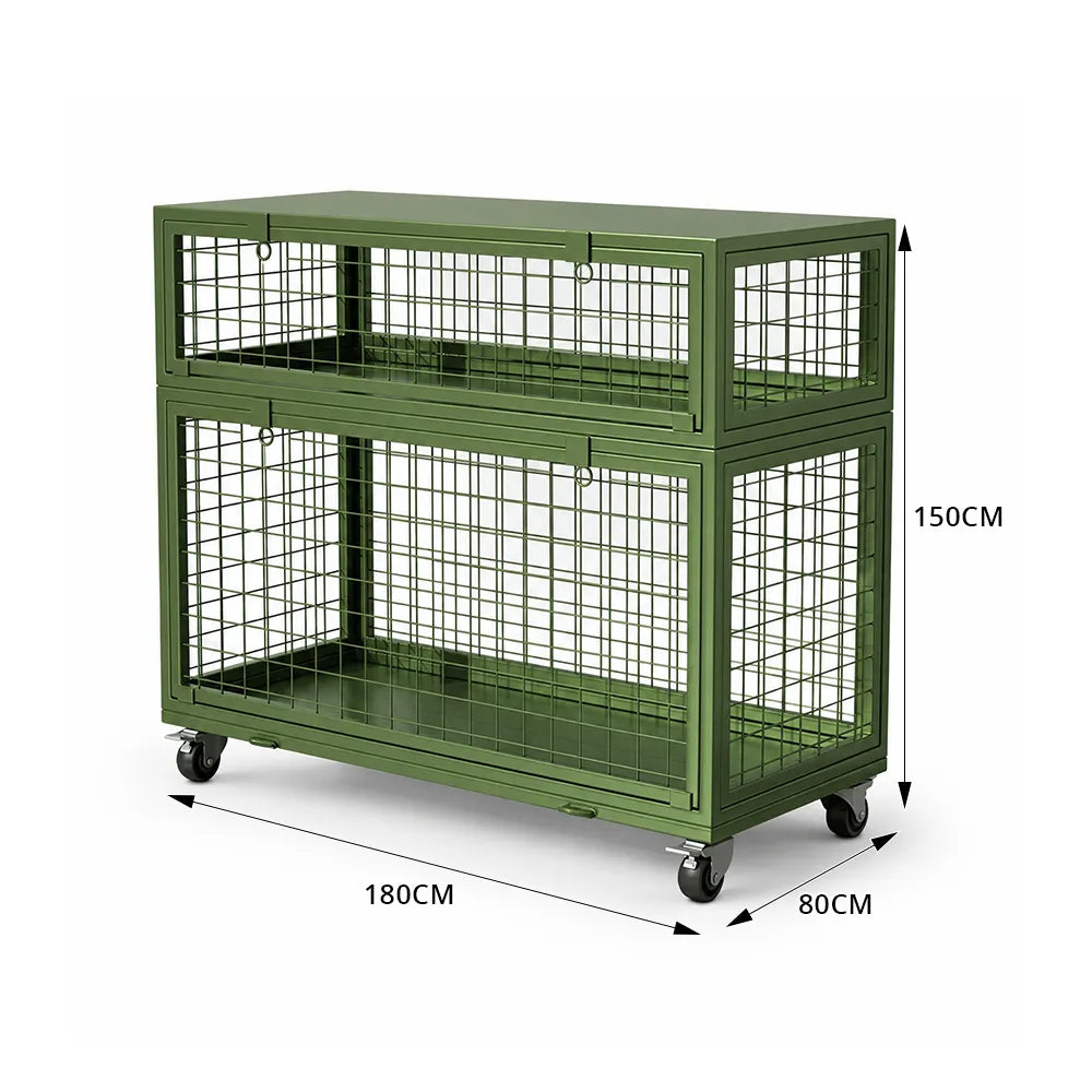 GROVIA Industrial Wire Mesh Storage Cage Large Capacity Reinforced Frame for Warehouse Distribution & Commercial Storage