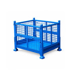 GROVIA Foldable Steel Storage Cage Mesh Type Stackable Cold-Rolled Steel 100/120cm for Warehouse Factory Logistics