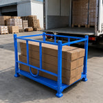 GROVIA Heavy-Duty Steel Stacking Rack Foldable Stackable Reinforced Frame for Warehouse Factory Logistics Storage