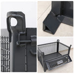 GROVIA 105cm Heavy-Duty Steel Storage Container Stackable Forklift Compatible Reinforced Mesh for Warehouse Factory Logistics - Grey