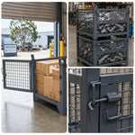 GROVIA 105cm Industrial Steel Mesh Storage Cage High Load Capacity Anti-Corrosion Finish for Warehouse Metal Parts Storage - Grey
