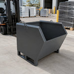 GROVIA Heavy-Duty Steel Storage Container Half-Door Stackable Forklift Compatible 80cm for Warehouse Factory Logistics - Grey