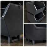 GROVIA Heavy-Duty Steel Storage Container Half-Door Stackable Forklift Compatible 80cm for Warehouse Factory Logistics - Grey