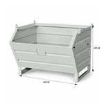 GROVIA Heavy-Duty Steel Storage Container Half-Door Stackable Forklift Compatible 80cm for Warehouse Factory Logistics - White