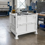 GROVIA Industrial Steel Storage Cage Reinforced Frame High Load Capacity Stackable Design 80cm for Warehouse Manufacturing - White