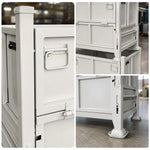 GROVIA Industrial Steel Storage Cage Reinforced Frame High Load Capacity Stackable Design 80cm for Warehouse Manufacturing - White