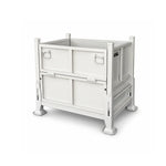 GROVIA Industrial Steel Storage Cage Reinforced Frame High Load Capacity Stackable Design 80cm for Warehouse Manufacturing - White