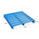 GROVIA Heavy-Duty Steel Pallet Reinforced Frame Forklift Compatible 100/120cm for Warehouse Factory Logistics Storage - Blue