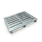 GROVIA Heavy-Duty Steel Pallet Reinforced Frame Forklift Compatible 100/120cm for Warehouse Factory Logistics Storage - Silver