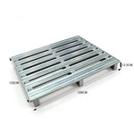 GROVIA Heavy-Duty Steel Pallet Reinforced Frame Forklift Compatible 100/120cm for Warehouse Factory Logistics Storage - Silver