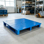 GROVIA Industrial Steel Pallet Precision Welded Stackable Design 100/120cm for Warehouse Manufacturing Material Handling - Blue