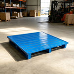 GROVIA Industrial Steel Pallet Precision Welded Stackable Design 100/120cm for Warehouse Manufacturing Material Handling - Blue