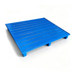 GROVIA Industrial Steel Pallet Precision Welded Stackable Design 100/120cm for Warehouse Manufacturing Material Handling - Blue