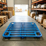 GROVIA Heavy-Duty Steel Pallet Rounded Nine-Leg Design Reinforced Frame Forklift Compatible for Warehouse Factory Logistics