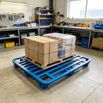 GROVIA Heavy-Duty Steel Pallet Rounded Nine-Leg Design Reinforced Frame Forklift Compatible for Warehouse Factory Logistics