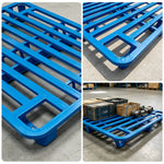 GROVIA Heavy-Duty Steel Pallet Rounded Nine-Leg Design Reinforced Frame Forklift Compatible for Warehouse Factory Logistics