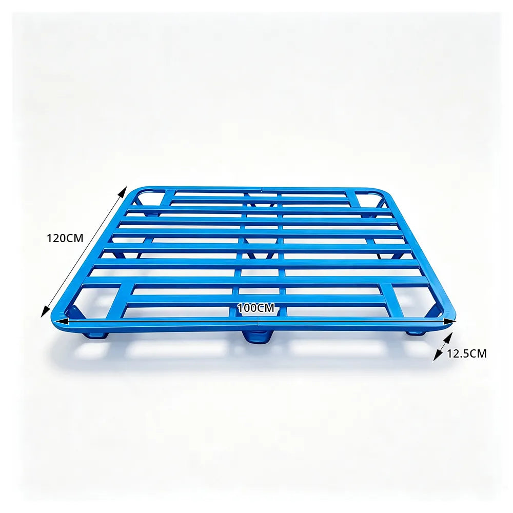 GROVIA Heavy-Duty Steel Pallet Rounded Nine-Leg Design Reinforced Frame Forklift Compatible for Warehouse Factory Logistics