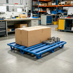 GROVIA Heavy-Duty Steel Pallet Lightweight Nine-Leg Design Reinforced Frame Forklift Compatible for Warehouse Logistics
