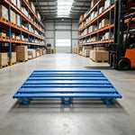 GROVIA Heavy-Duty Steel Pallet Lightweight Nine-Leg Design Reinforced Frame Forklift Compatible for Warehouse Logistics