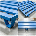 GROVIA Heavy-Duty Steel Pallet Lightweight Nine-Leg Design Reinforced Frame Forklift Compatible for Warehouse Logistics