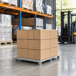 GROVIA Steel Forklift Pallet Galvanised Anti-Slip Surface Reinforced Frame 110/130cm for Warehouse Factory Logistics