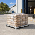 GROVIA Steel Forklift Pallet Galvanised Anti-Slip Surface Reinforced Frame 110/130cm for Warehouse Factory Logistics