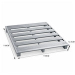 GROVIA Steel Forklift Pallet Galvanised Anti-Slip Surface Reinforced Frame 110/130cm for Warehouse Factory Logistics