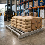 GROVIA Steel Forklift Pallet Galvanised Anti-Slip Surface Reinforced Frame 100/120cm for Warehouse Factory Logistics